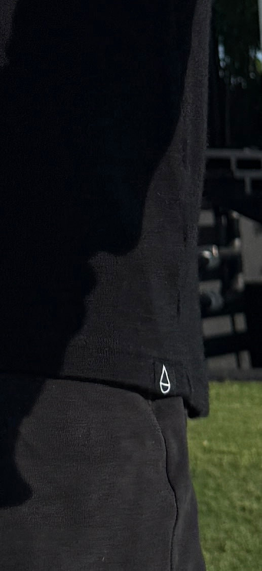 100% Merino Wool Black Hoodie