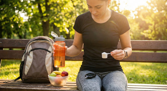 Person with diabetes managing blood sugar and hydration with electrolytes
