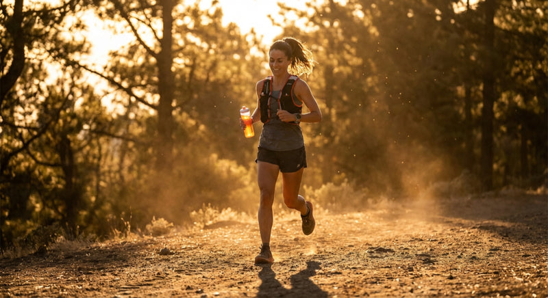 Runner hydrating with electrolytes