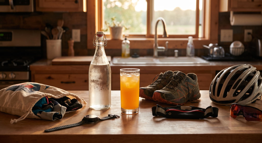 Runner recovery week hydration with electrolyte drink