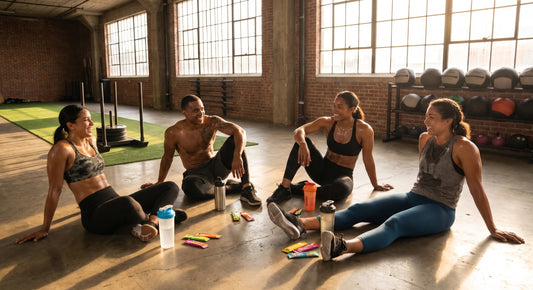 Functional fitness race hydration with electrolyte drink and water bottles