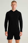 100% Merino Wool Black Hoodie