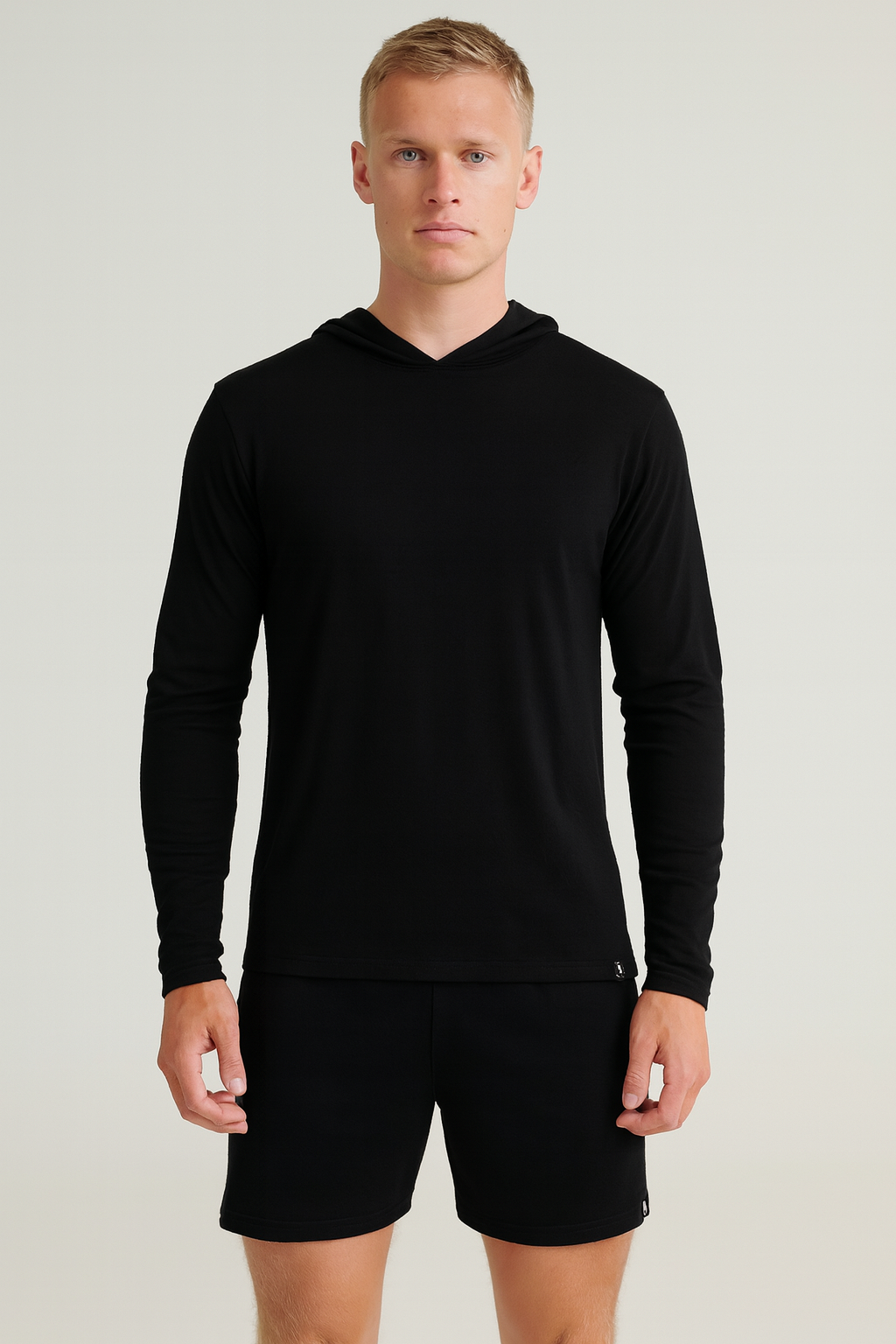 100% Merino Wool Black Hoodie