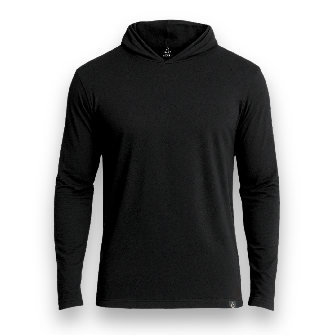 100% Merino Wool Black Hoodie