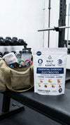 Salt of the Earth variety pack on a gym bench