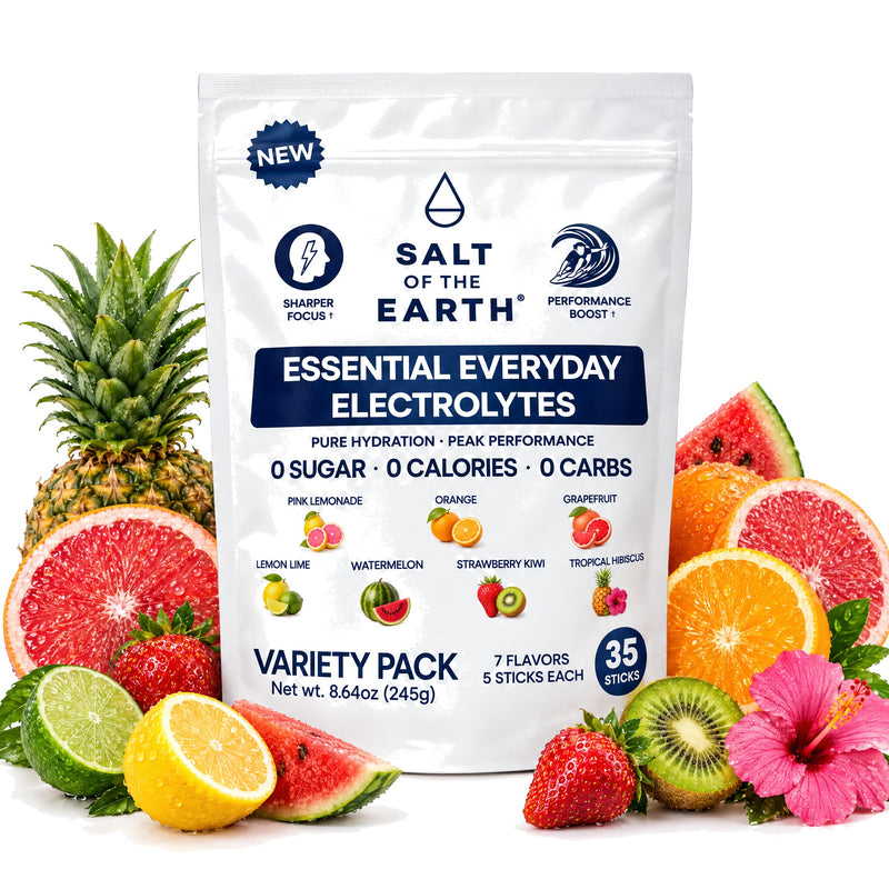 Salt of the Earth Electrolyte Variety Pack - 35 Sticks, 7 Flavors, Zero Sugar